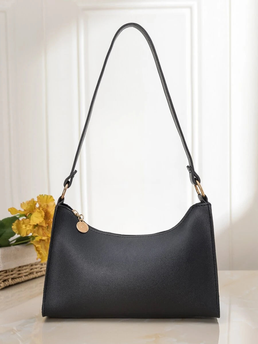 Bolso baguette minimalista black